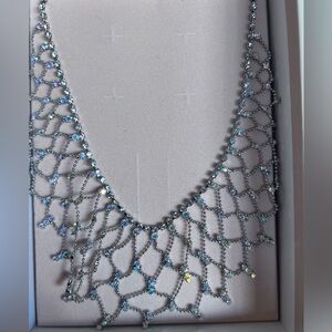 KIRK’S FOLLY Vintage Aurora Borealis CRYSTAL BIB NECKLACE